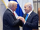 Americký prezident Donald Trump a izraelský premiér Benjamin Netanjahu (13....