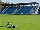 Tribuny na fotbalovm stadionu ve Zln (13. jen 2025)