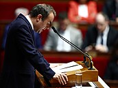 Francouzský premiér Sébastien Lecornu pi svém prvním projevu v Národním...