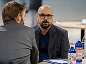 K soudu v kauze Dozimetr dorazil i podnikatel Pavel Dovhomilja. (13. íjna 2025)