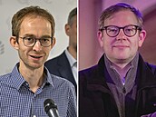 Zleva Jaromír Beránek (Piráti) a Tomá Slabihoudek (TOP 09)