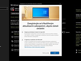 Tím se dostanete znovu do Windows update s otevenou moností registrace. Zde...