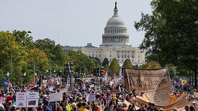 Vlna protest pod heslem No Kings (dn krlov) proti vld prezidenta Donalda Trumpa, Washington. (18. jna 2025)