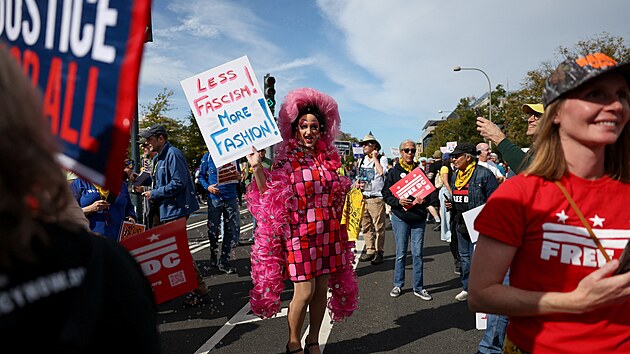Vlna protest pod heslem No Kings (dn krlov) proti vld prezidenta Donalda Trumpa, Washington. (18. jna 2025)