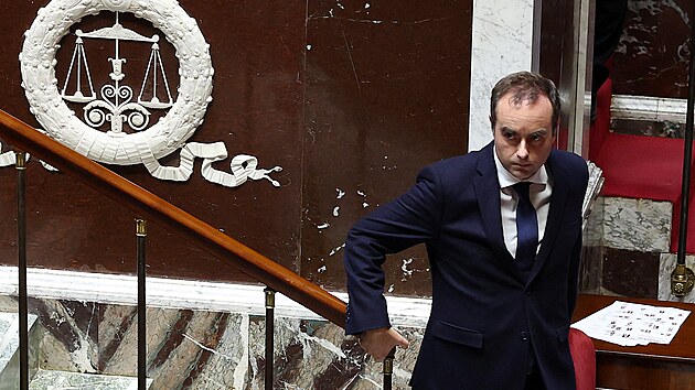 Francouzsk premir Sbastien Lecornu pi svm projevu v Nrodnm shromdn (14. jna 2025)