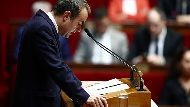 Francouzsk premir Sbastien Lecornu pi svm prvnm projevu v Nrodnm shromdn (14. jna 2025)