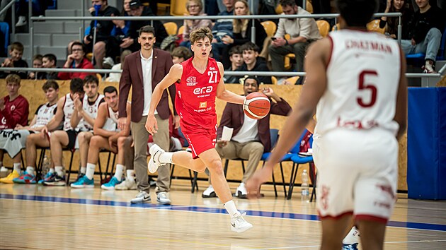 Vojtch Synek z Nymburka bhem utkn s Hradcem Krlov.