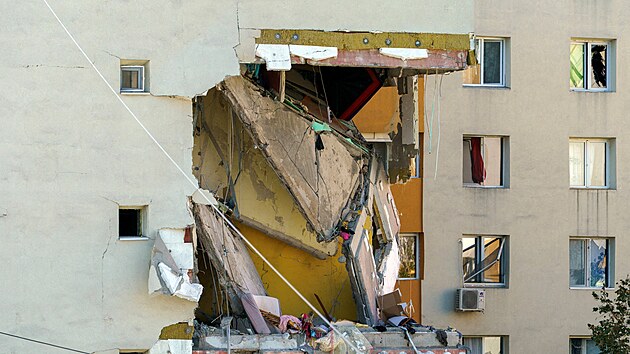 Bytovm domem v rumunsk Bukureti otsl vbuch. (17. jna 2025)