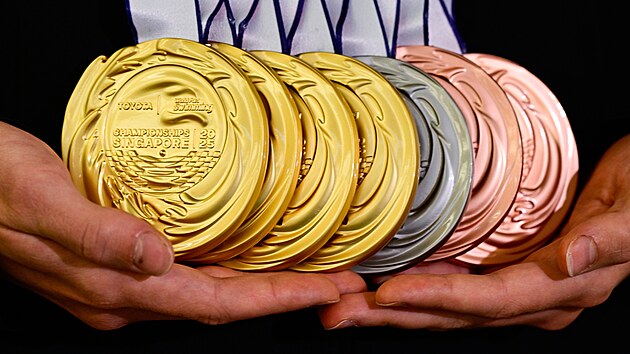 Para plavec David Kratochvl pzuje se sedmi medailemi z mistrovstv svta.