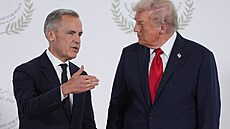 Prezident Donald Trump vítá kanadského premiéra Marka Carneyho b�hem summitu v...
