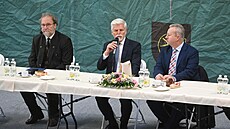 Prezident Petr Pavel pi debat se áky Stední lesnické koly a Stední...