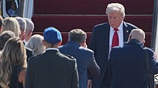 Americký prezident Donald Trump pistál na Ben Gurionov mezinárodním letiti a...