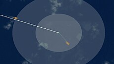 Lo Sparta IV a zachycené signály automatického odpovídae v oblasti u Malty