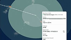 Lo Sparta IV a zachycené signály automatického odpovídae v oblasti u Malty