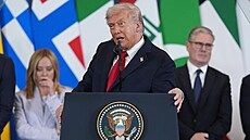 Americký prezident Donald Trump na summitu o ukonení války v Gaze. Úastnila...