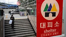 Kryt v soulském metru proti vzdunému bombardování (6. íjna 2022)