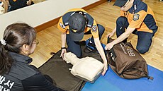 Cviení obanské obrany v protileteckém krytu v Soulu (20. srpna 2025)