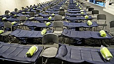 Dobrovolníci se úastní evakuaního cviení pro pípad vojenského konfliktu ve...