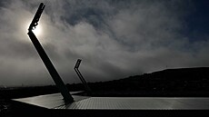 Pohled na stadion Tórsvöllur, kde hraje faerská fotbalová reprezentace.