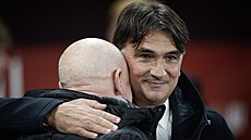 Trenér Ivan Haek a Trenér Chorvatska Zlatko Dali po zápase v Edenu.