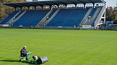Tribuny na fotbalovém stadionu ve Zlín� (13. �íjen 2025)