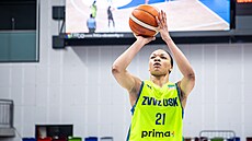 Makayla Timpsonová z USK Praha pi trestném hodu