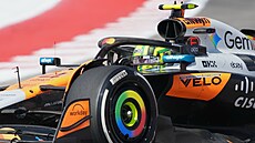 Lando Norris z McLarenu bhem tréninku na Velkou cenu USA