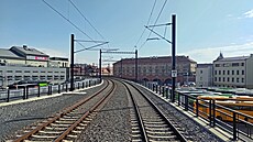 Negrelliho viadukt v úrovni Autobusového nádra�í Florenc po rekonstrukci z roku...