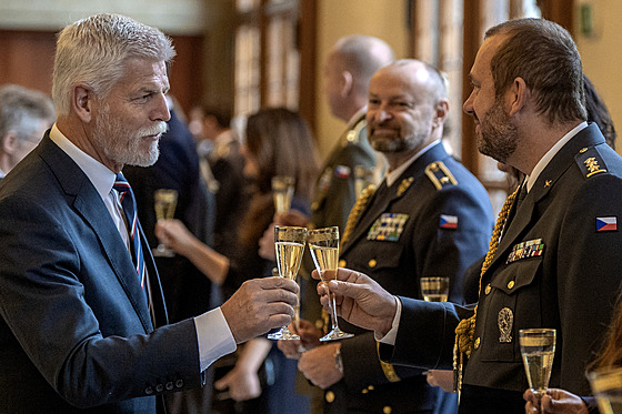 Prezident republiky Petr Pavel p�i p�íle�itosti státního svátku Dne vzniku...