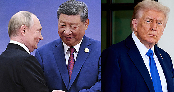 Zleva: Vladimir Putin, Si �in-pching, Donald Trump