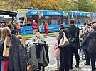 Nehoda autobusu a tramvaje na Vinohradsk ulici (21. jna 2025)