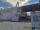 Demolice mostu na Rudn ulici v Ostrav. (27. jna 2025)