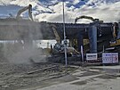 Demolice sti mostu na Rudn ulici v Ostrav. (27. jna 2025)
