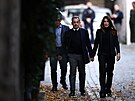 Bývalý francouzský prezident Nicolas Sarkozy v doprovodu své man�elky Carly...