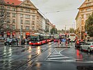 Zastvka pro tramvaje a autobusy na Vtznm nmst.