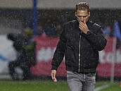 Liberecký kou Radoslav Ková bhem utkání s Jabloncem.