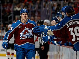 Martin Neas z Colorado Avalanche se raduje z gólu v utkání s New Jersey Devils.