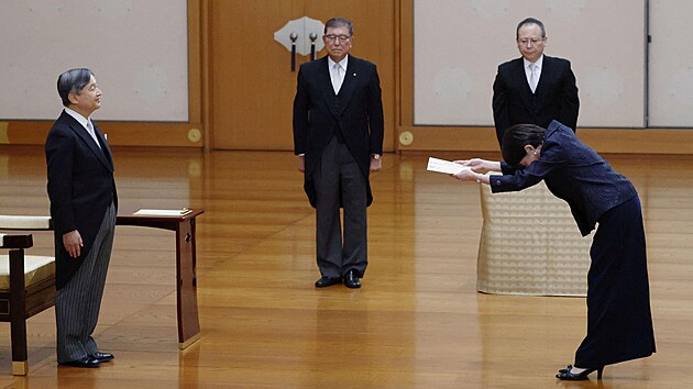 Japonsk� c�sa� Naruhito jmenoval premi�rkou Sanae Takai�iovou. (21. ��jna 2025)