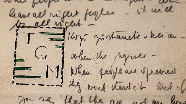 V�stava ob�lky se slovy prezidenta Tom�e G. Masaryka v N�rodn�m archivu. (21 ��jna 2025)