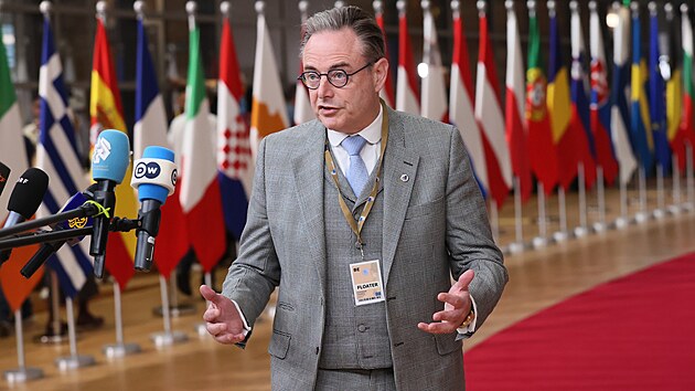 Belgick� premi�r Bart De Wever na summitu EU (23. ��jna 2025)