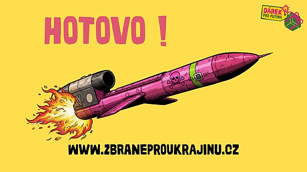 Iniciativa D�rek pro Putina vybrala d�ky sb�rce pen�ze na raketu s plochou drahou letu Flamingo, kter� se jmenuje DANA 1 po zesnul� Dr�bov�. (23. ��jna 2025)