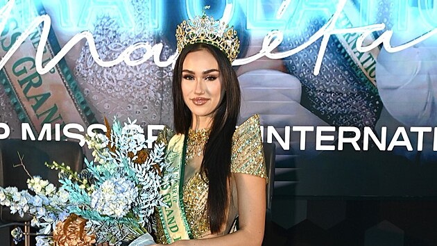 Miss Grand Czech Republic 2025  Mark�ta M�rwickov� po n�vratu ze sv�tov�ho fin�le sout�e kr�sy (27. ��jna 2025)