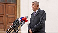 P�edseda hnutí ANO Andrej Babi� p�ijel na Hrad, kde hovo�il s prezidentem...