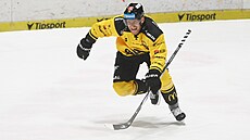 Ond�ej Ka�e slaví vít�zný gól Litvínova v zápase s Libercem.