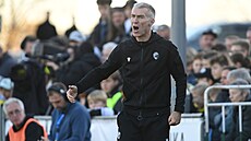 Trenér Plzn Martin Hyský bhem utkání MOL Cupu na pd Nových Sad.