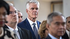 Prezident Petr Pavel p�ijal na Pra�ském hrad� zahrani�ní diplomaty p�ed státním...