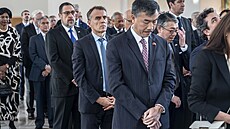 Prezident Petr Pavel p�ijal na Pra�ském hrad� zahrani�ní diplomaty p�ed státním...