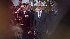 Pietní akt u Národního památníku na Vítkov�. Na snímku �eský prezident Petr...