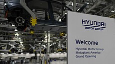 Výrobní linka v závod Metaplant America, který korejská automobilka Hyundai...