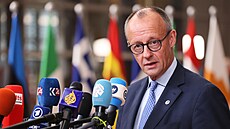 Nmecký kanclé Friedrich Merz na summitu EU (23. íjna 2025)
